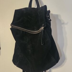 Free People Black Suede Backpack